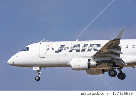 Sendai Airport in winter, blue sky and landing plane, Natori City, Miyagi Prefecture Sendai Airport in winter, blue sky and landing plane, Natori City, Miyagi Prefecture 137126689