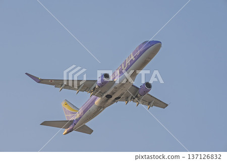 冬季仙台機場，飛機起飛，宮城縣名取市 137126832