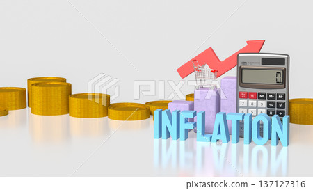 Global Inflation and Rising Cost of Living Concept 3d render. 137127316