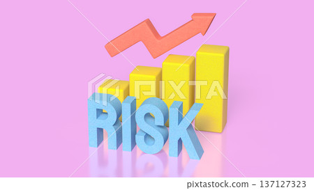 Financial Risk Growth Concept with Rising Chart 3d render. Financial Risk Growth Concept with Rising Chart 3d render. 137127323