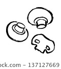 Mushroom line drawing illustration 137127669