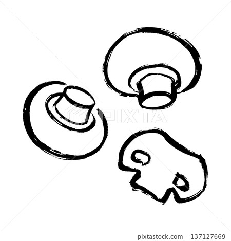 Mushroom line drawing illustration Mushroom line drawing illustration 137127669