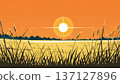 Pixel art illustration of a wheat field 137127896