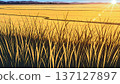 Pixel art illustration of a wheat field 137127897