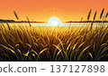 Pixel art illustration of a wheat field 137127898