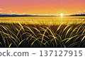 Pixel art illustration of a wheat field 137127915