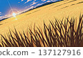 Pixel art illustration of a wheat field 137127916