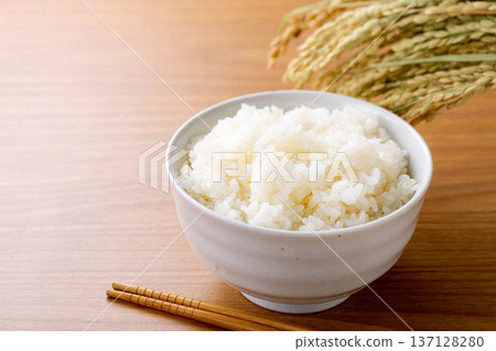 Rice served in a bowl Rice served in a bowl 137128280