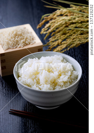 Rice served in a bowl Rice served in a bowl 137128282