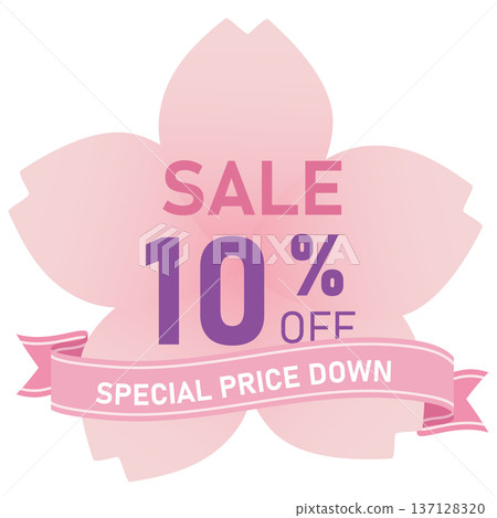 Spring sale New Year sale Gorgeous ribbon illustration 137128320