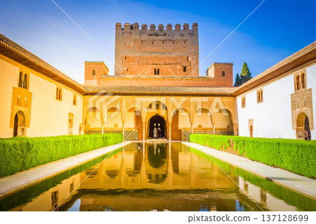 cortyard of Alhambra, Granada, Spain cortyard of Alhambra, Granada, Spain 137128699