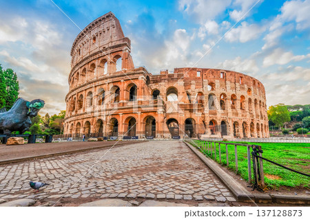 Colosseum at sunset in Rome, Italy Colosseum at sunset in Rome, Italy 137128873