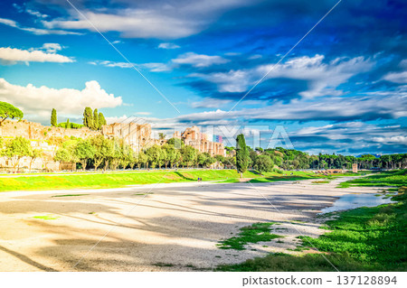 Forum - Roman ruins in Rome, Italy 137128894