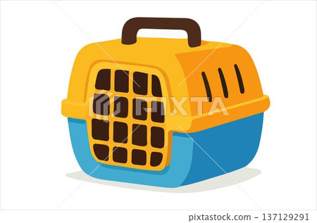 Bright and playful pet carrier design for safe travel. 137129291