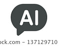 Creative representation of AI in a speech bubble. 137129710