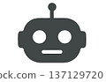 A simple, friendly robot face illustration for creative use. 137129720