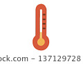 Vibrant thermometer ideal for educational and weather-related content. 137129728