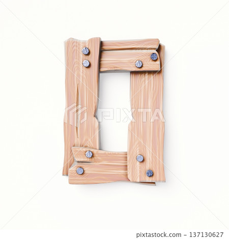 Wooden planks Font Number 0 ZERO 3D 137130627