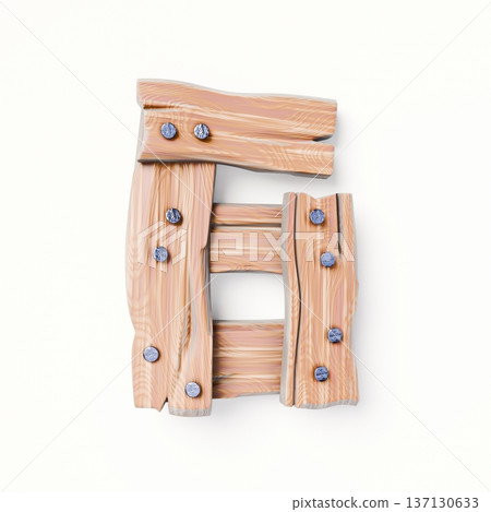 Wooden planks Font Number 6 SIX 3D Wooden planks Font Number 6 SIX 3D 137130633