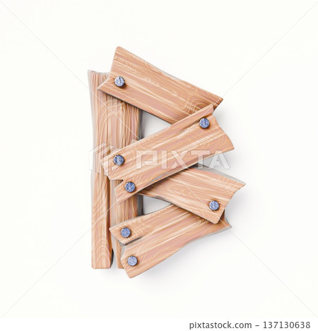 Wooden planks Font Letter B 3D 137130638