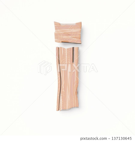 Wooden planks Font Letter I 3D Wooden planks Font Letter I 3D 137130645