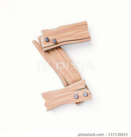 Wooden planks Font Letter S 3D 137130655