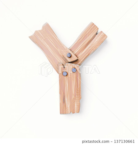 Wooden planks Font Letter Y 3D Wooden planks Font Letter Y 3D 137130661