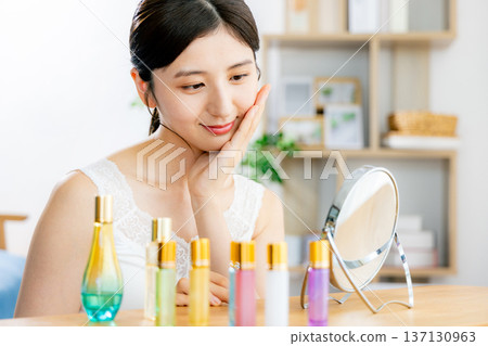 A young woman doing skin care A young woman doing skin care 137130963