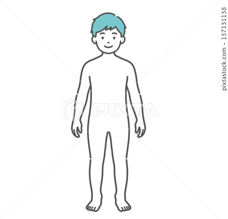 男孩（兒童）人體結構圖/全身模型插圖（正面） 137131138