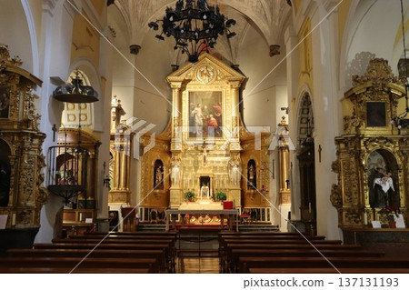 World Heritage Site: The ancient city of Toledo, interior of the Church of Santo Tomé, La Mancha, Spain 137131193
