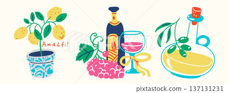 Lemon Branch With Mediterranean Elements 137131231