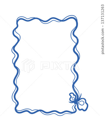 Bow and Ribbon Handdrawn Frame Bow and Ribbon Handdrawn Frame 137131263
