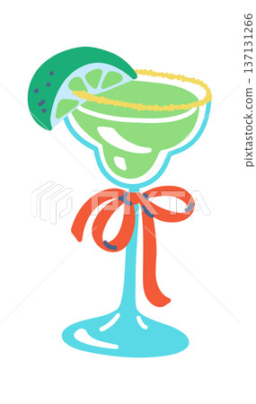 Margarita Glass With Lime Cartoon Margarita Glass With Lime Cartoon 137131266