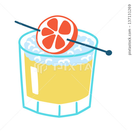 Cocktail With Citrus Garnish Icon Cocktail With Citrus Garnish Icon 137131269