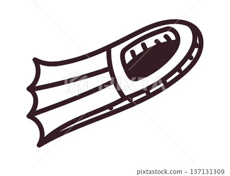 Flipper Swimming Gear Line Drawing 137131309