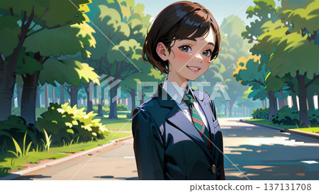 公園裡的高中女孩 137131708