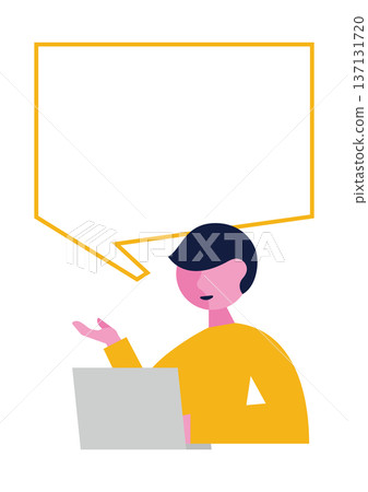 電腦和人的對話框插圖素材 電腦和人的對話框插圖素材 137131720