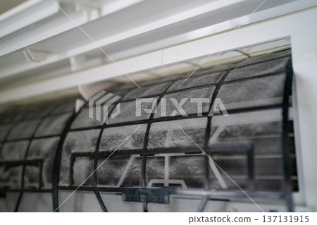 Dust on air conditioner filters Dust on air conditioner filters 137131915