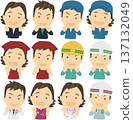 Illustrations of people of various occupations 137132049
