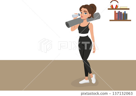 Exhausted Woman Resting with Book Over Face 137132063