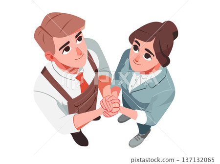 Business Partners Shaking Hands Seen from Above 137132065