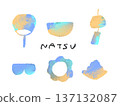 Colorful hand-drawn illustrations of summer that are easy to use as icons or symbols in your designs. 137132087