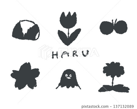 Spring illustrations that are easy to use as icons and symbols in your designs. 137132089