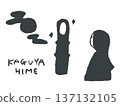 Kaguyahime, a hand-drawn illustration that can be used as an icon or symbol mark in design. 137132105