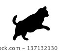 Silhouette of a walking cat 137132130