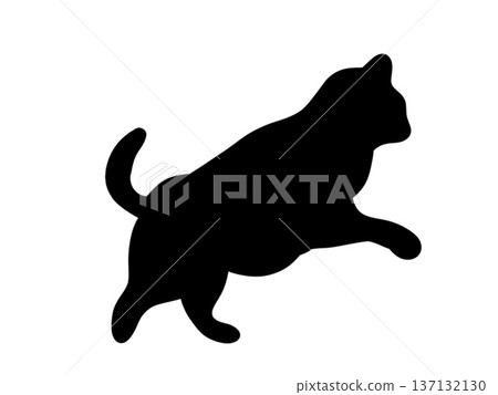 Silhouette of a walking cat 137132130
