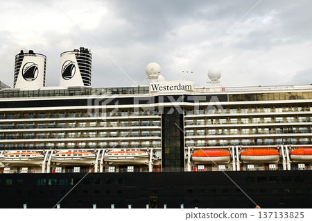 Cruise ship Westerdam waiting to depart 137133825