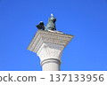 The Winged Lion in St. Mark's Square against the blue sky 137133956