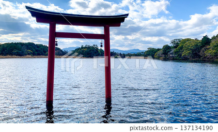 Water Torii of Osada Hachimangu Komo Shrine Water Torii of Osada Hachimangu Komo Shrine 137134190