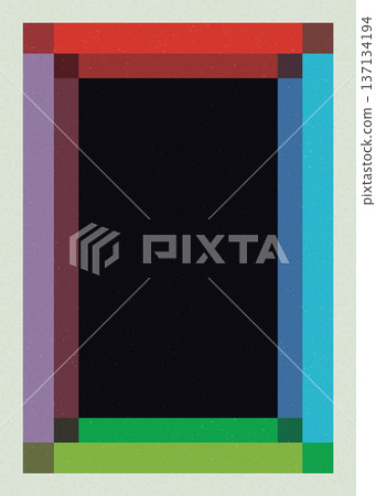 Colorful rectangular frame transparency have black color inside on gray background with rough texture Colorful rectangular frame transparency have black color inside on gray background with rough texture 137134194